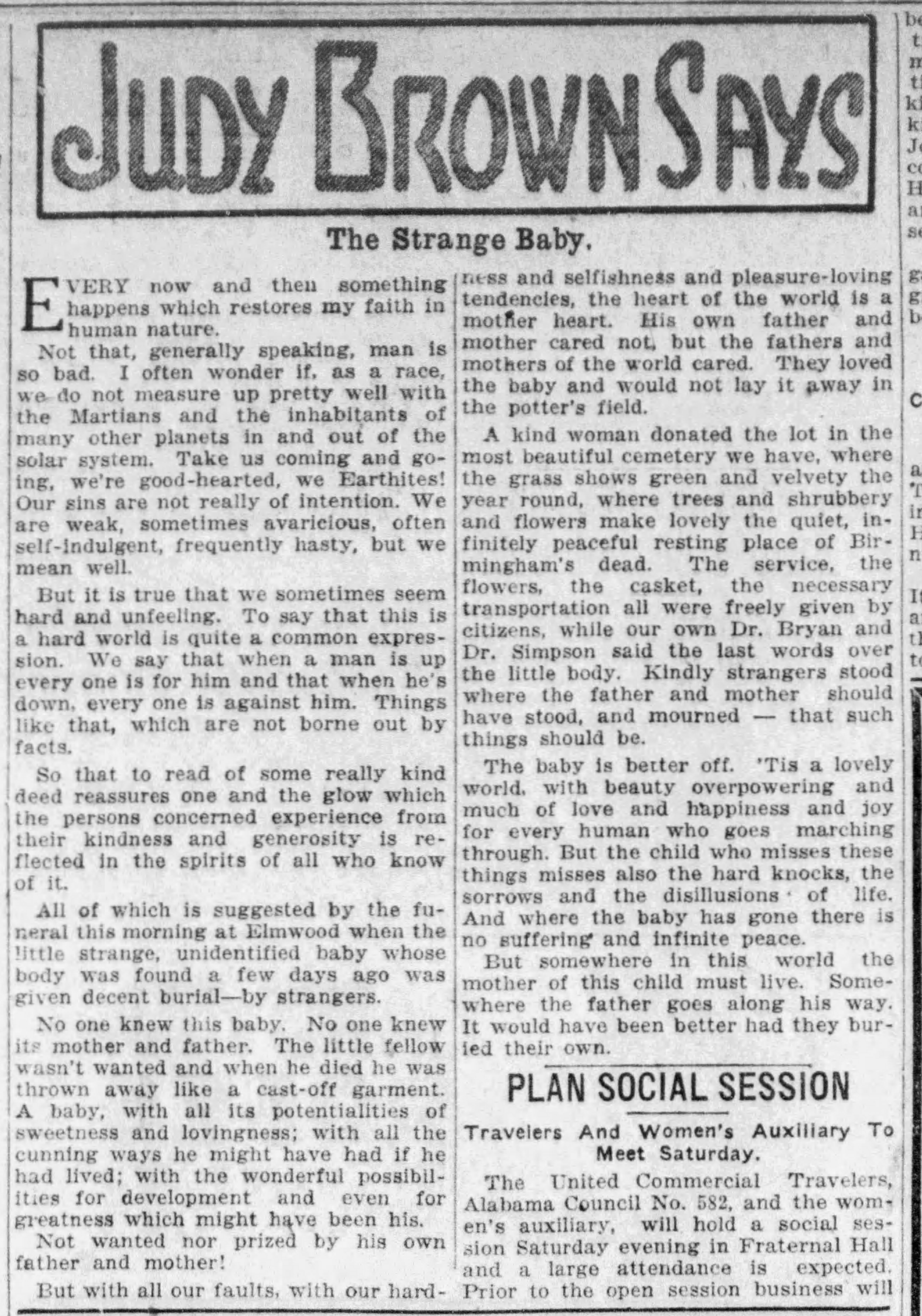 The Strange Baby obituary